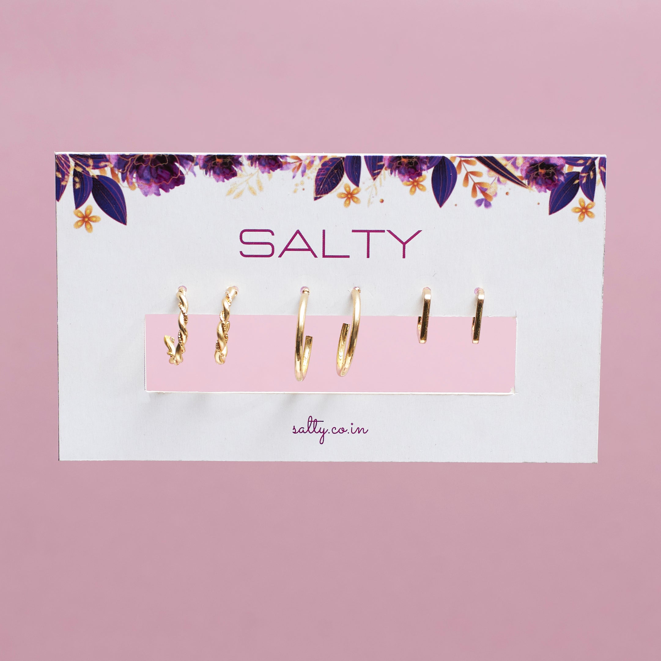 Salty Set of 3 Simplicity Golden Hoops