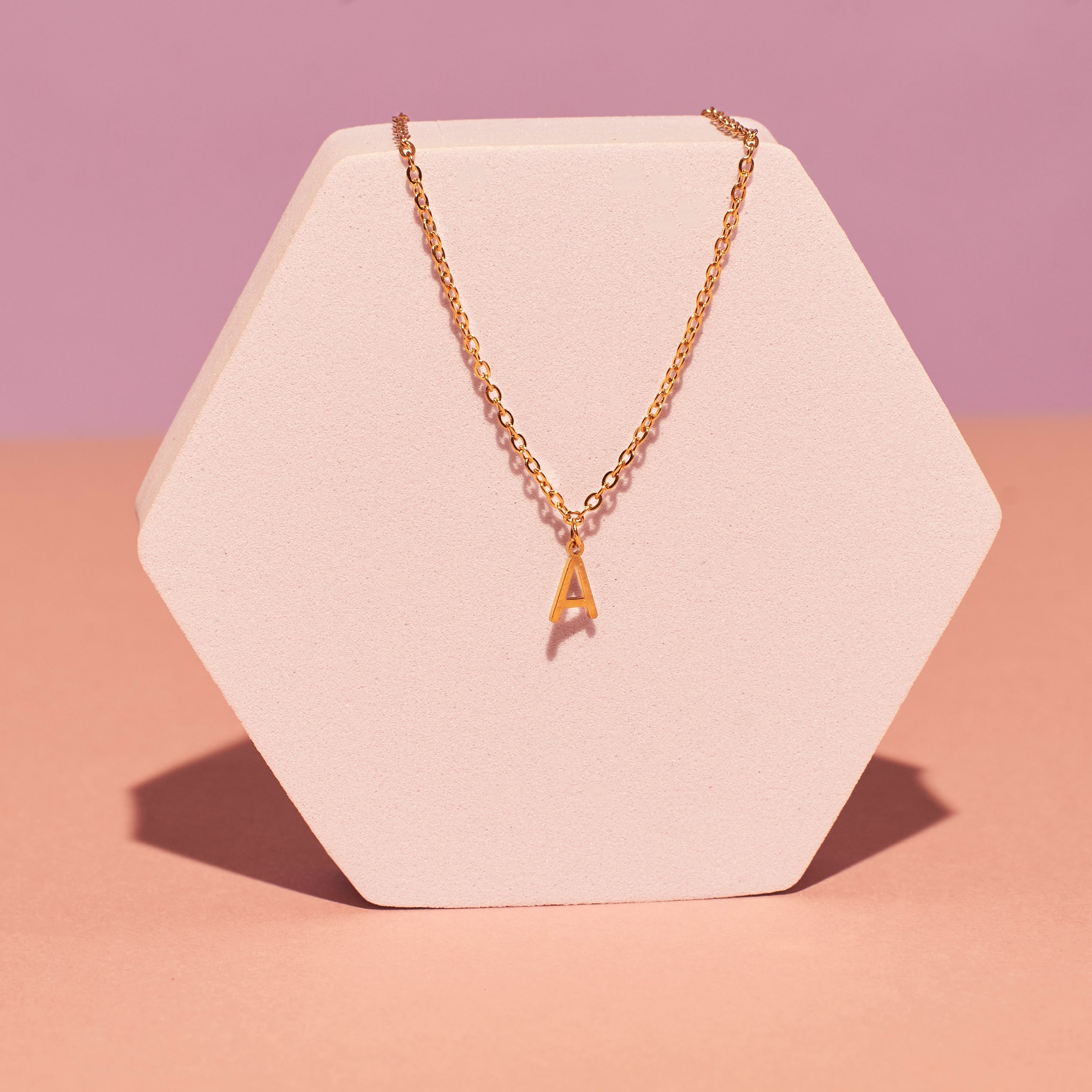 Salty 18K Gold Plated Personalized Initial Necklace