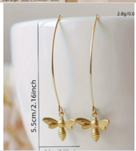 Salty Flutter Bee Drop Earrings