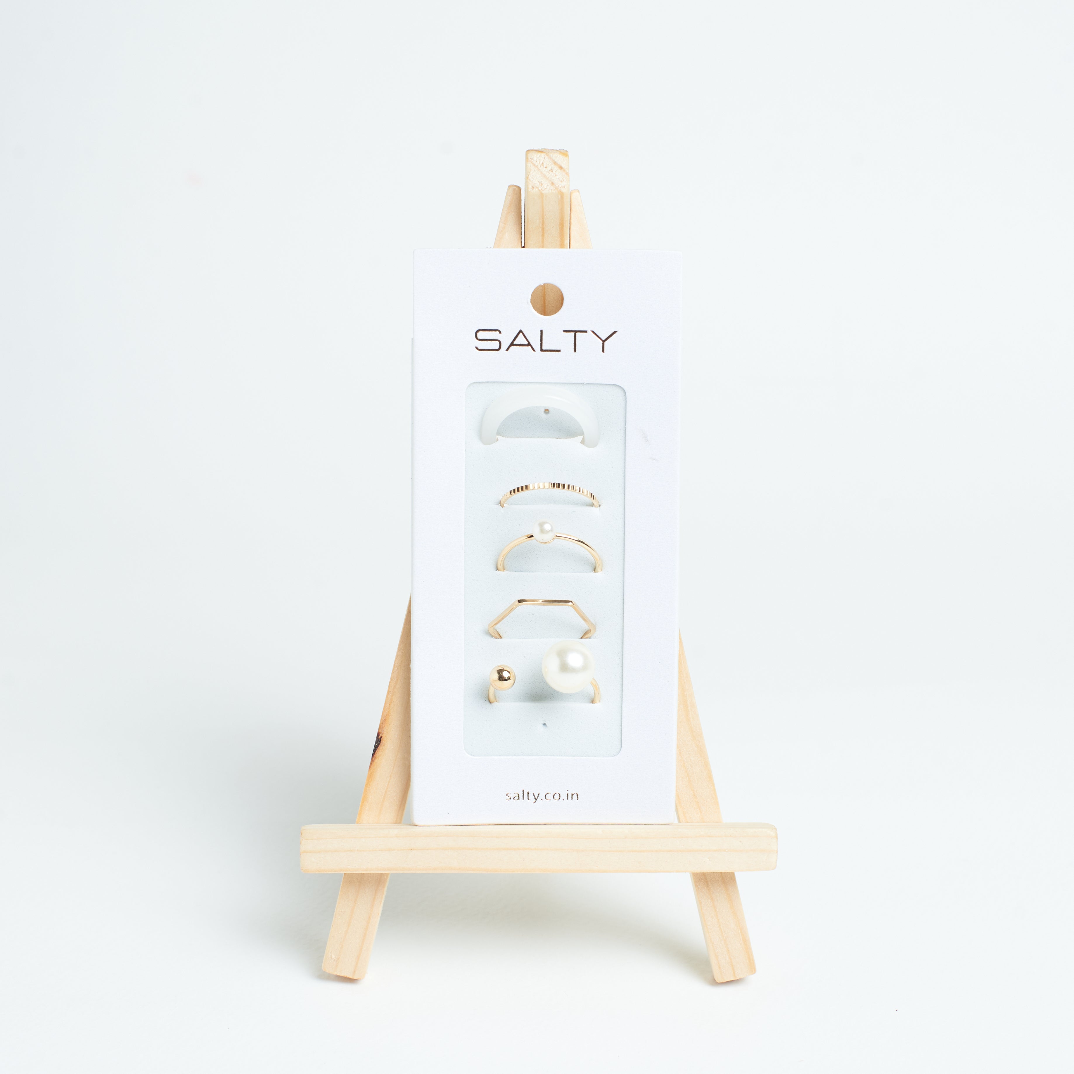 Salty Set Of 5 Heavenly White Gold Rings