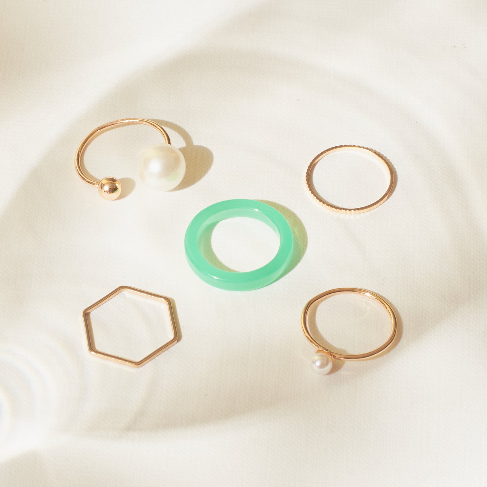 Salty Set Of 5 Modern Maven Rings