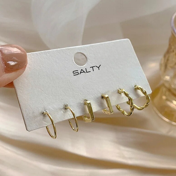 Salty Set of 3 Simplicity Golden Hoops