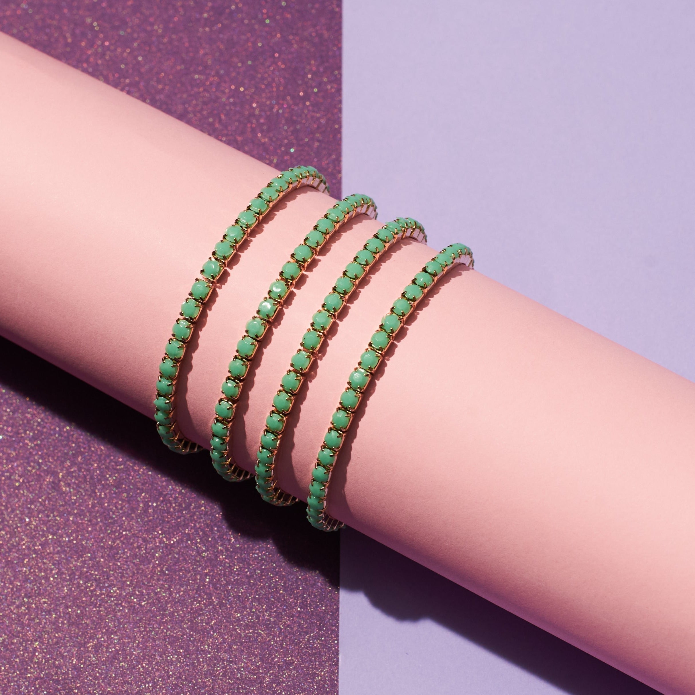 Salty Set of 4 Seaglass Stretchable Band