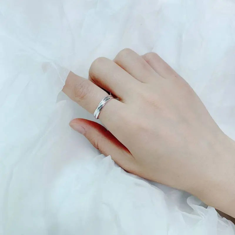 Salty Silver Geometric Ring