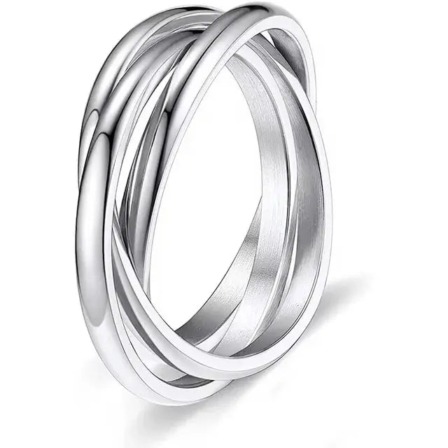 Salty Silver Geometric Ring