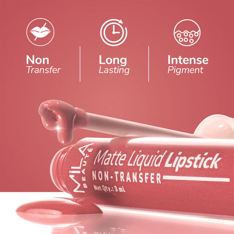 Mila Beaute Non Transfer Liquid Lipstick Set of 3