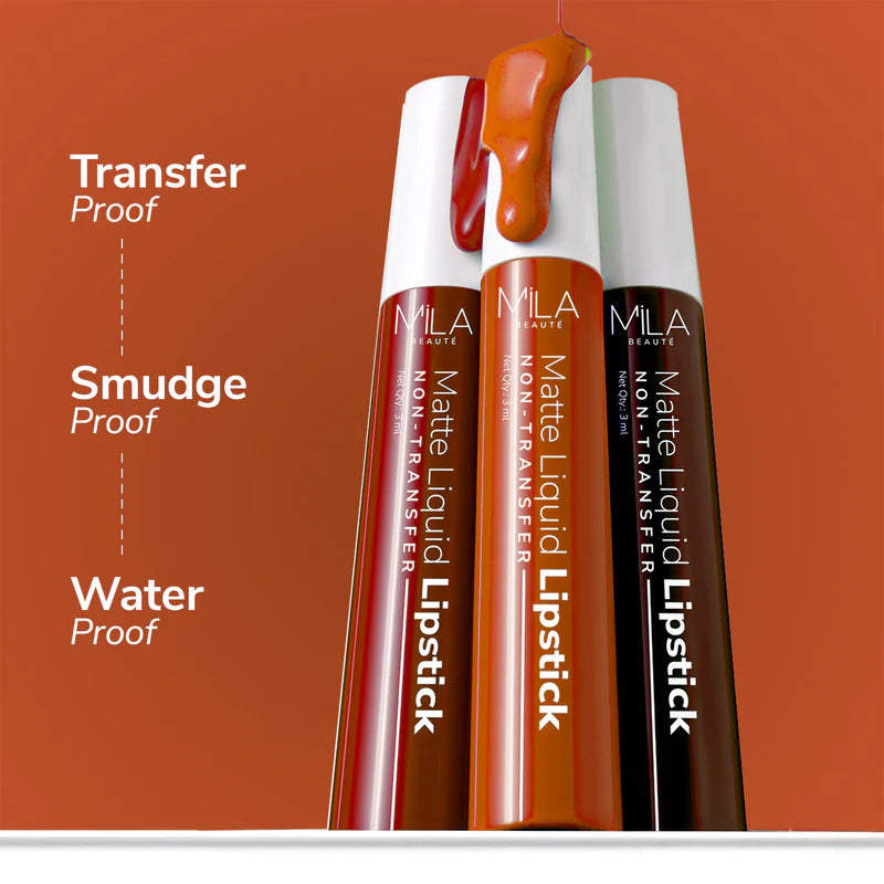 Mila Beaute Non Transfer Liquid Lipstick Set of 3