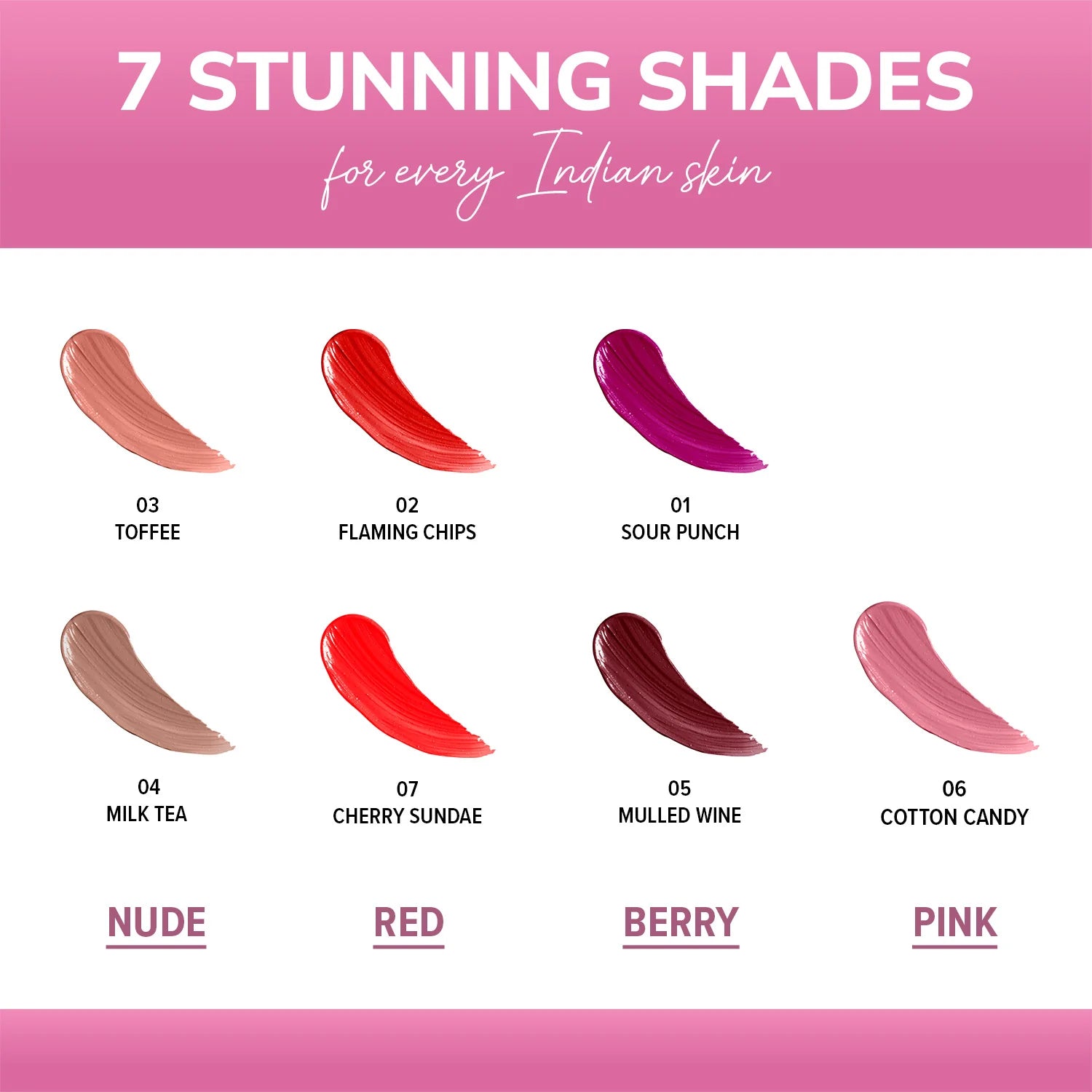 Mila Beaute Lock & Load Transfer-Proof Lipsticks Pack of 7