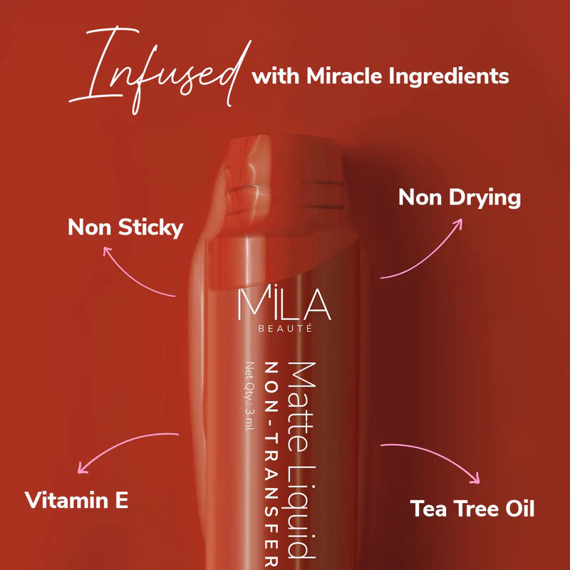 Mila Beaute Non Transfer Liquid Lipstick Set of 3