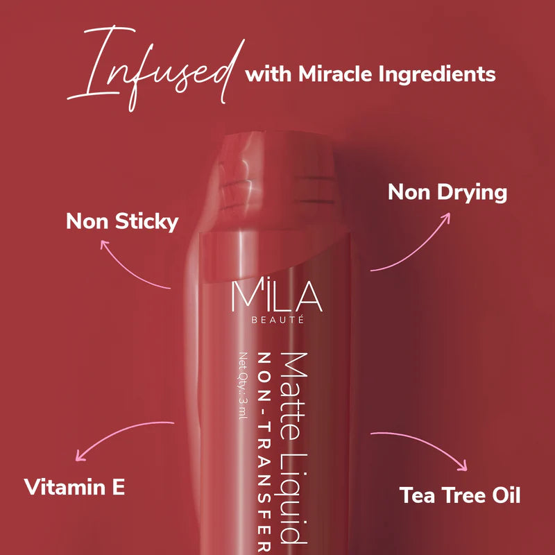 Mila Beaute Non Transfer Liquid Lipstick Set of 3