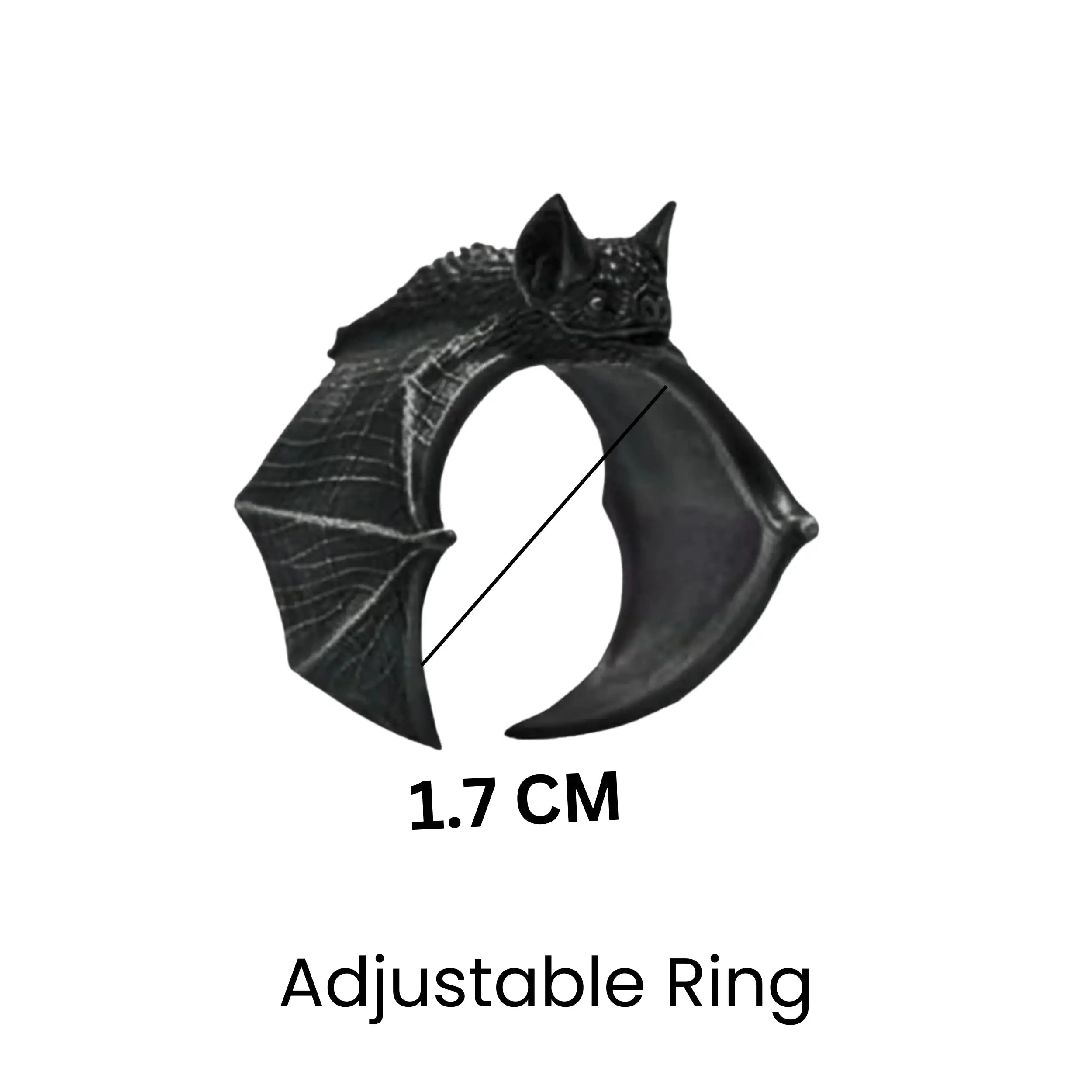 Salty Spooky Bat Black Ring
