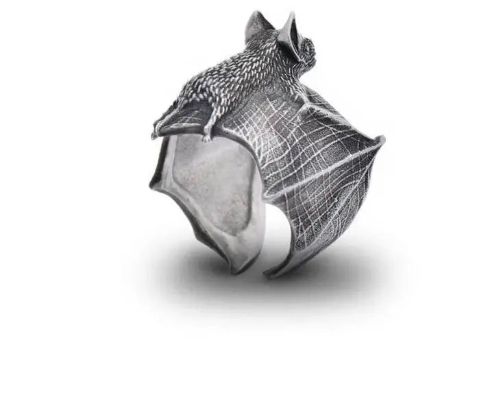 Salty Spooky Bat Silver Ring
