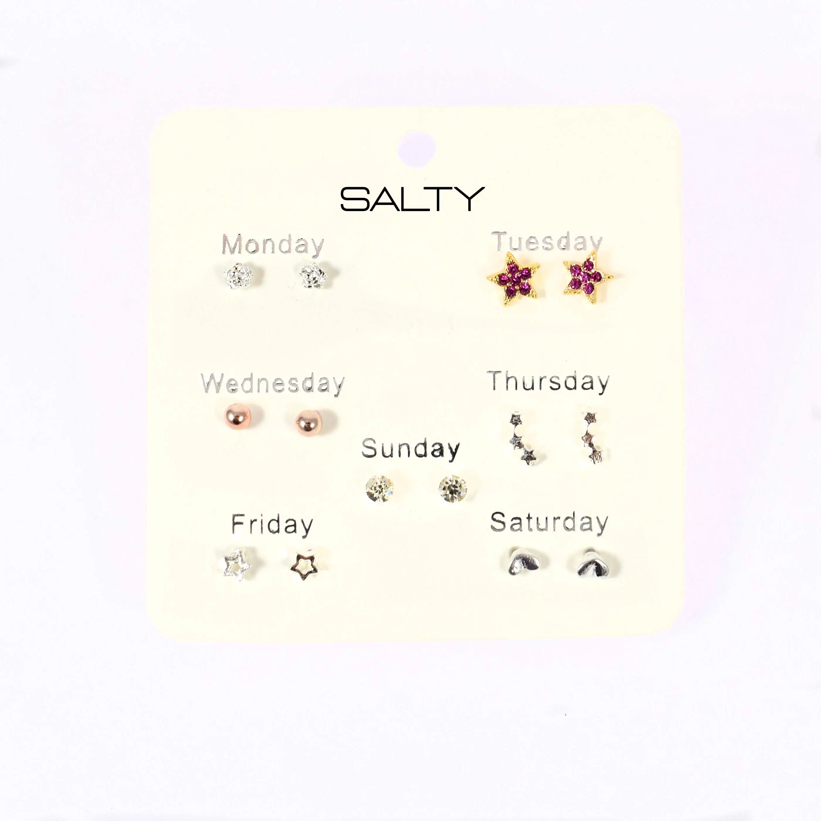 Salty "Starry" Weekly 7 Stud Earrings Set
