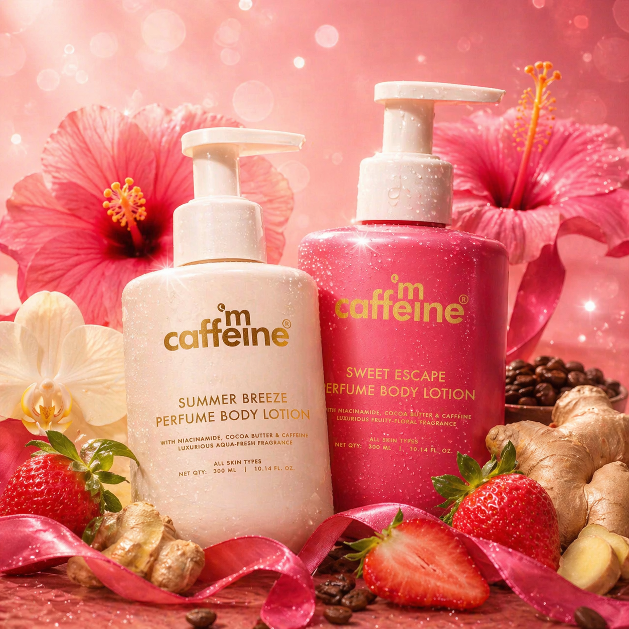 mCaffeine Summer Breeze & Sweet Escape Perfume Body Lotion