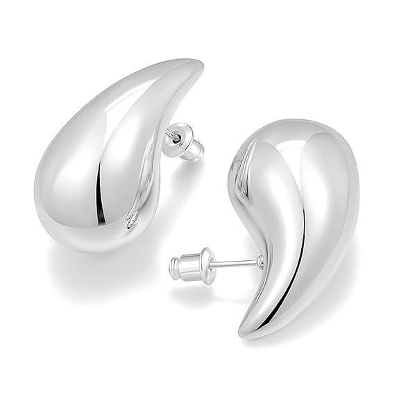 Salty Teardrop Chunky Silver Earrings