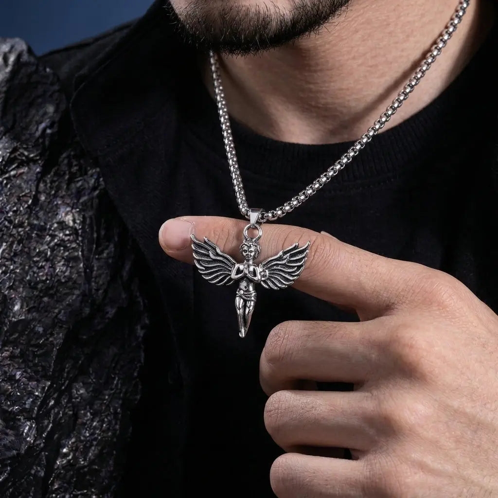 Salty Greek Angel Silver Chain