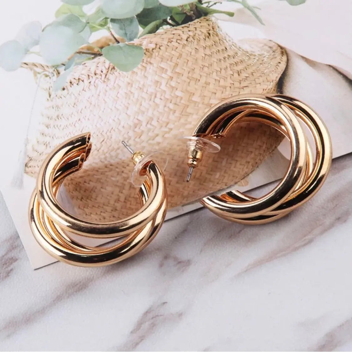 Salty Triple Layer Quirky Hoop Earrings