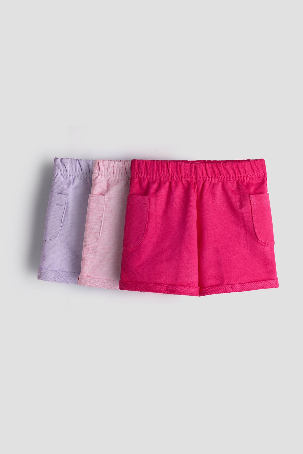 Urbanrac Everyday Comfort Kids’ Shorts - Pack of 3 (Pinks & Lavender)