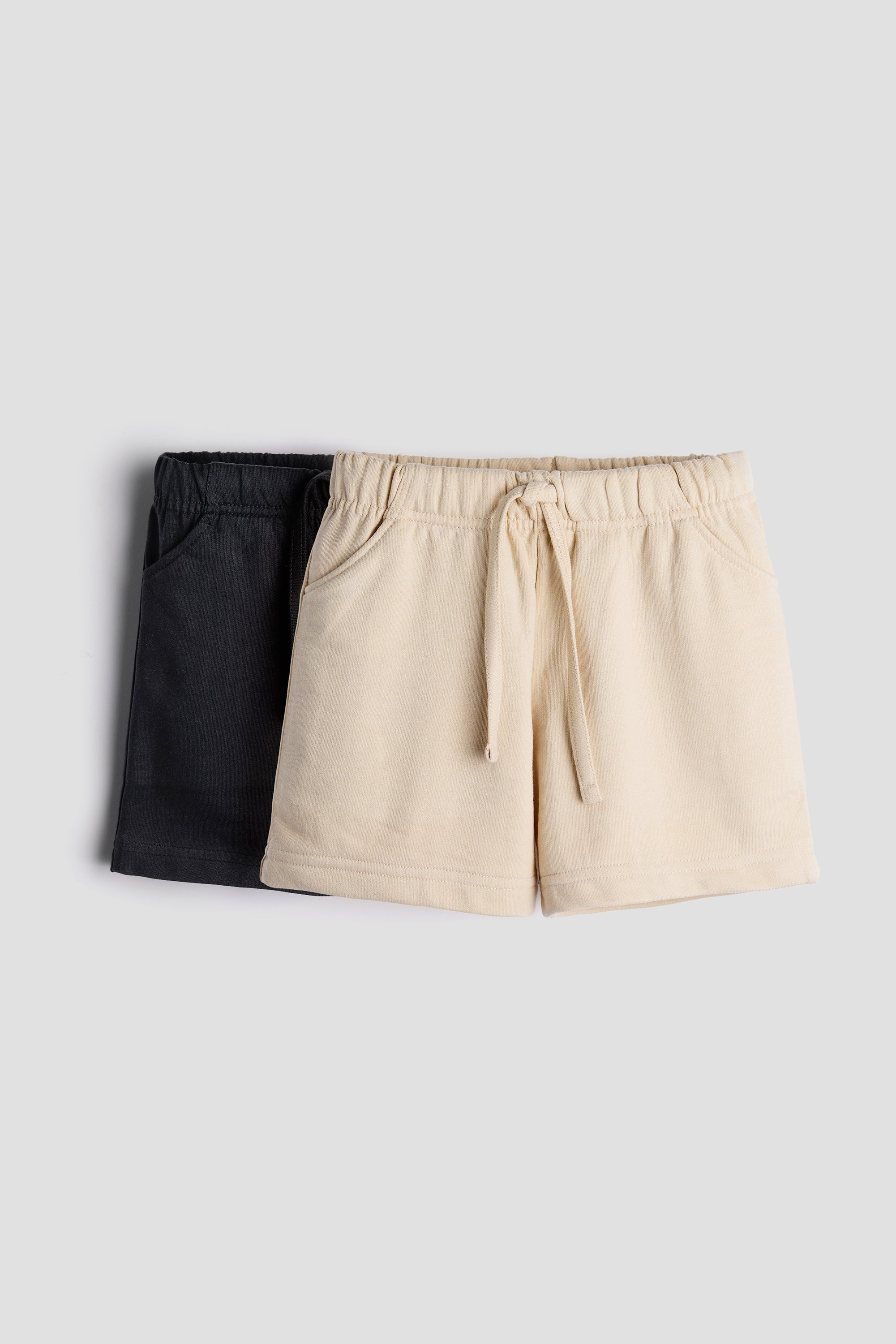 Urbanrac Everyday Comfort Kids’ Shorts - Pack of 2 (Beige & Black)