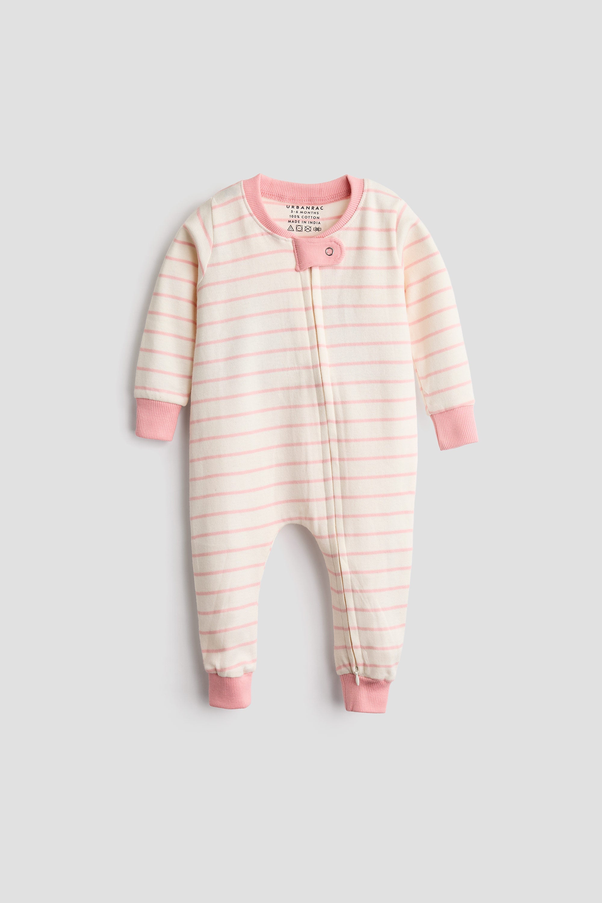 Urbanrac 2 Way Double Zipper Sleepsuit in Elegant Strips for Babies