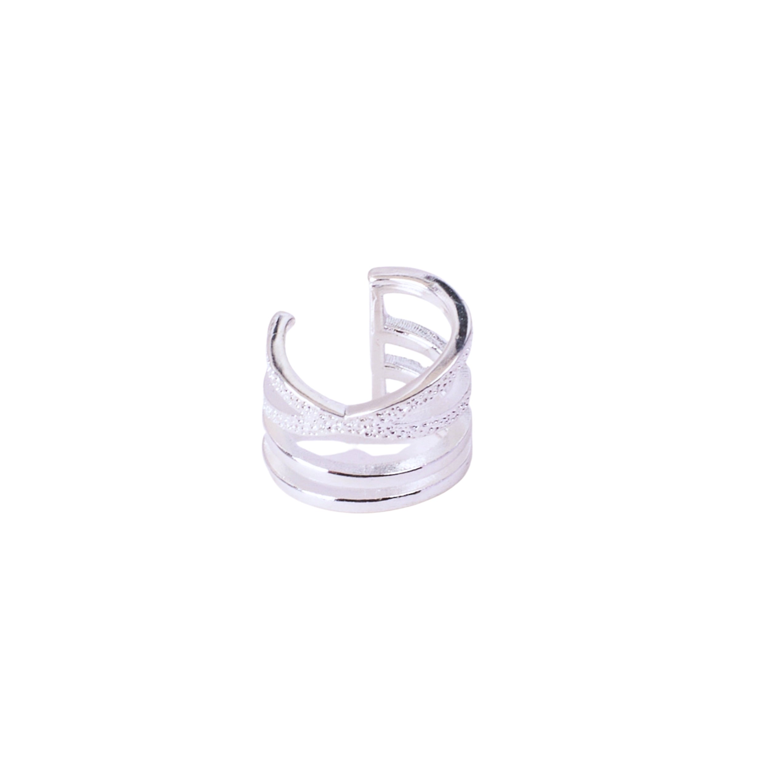 Salty Nova Silver Cuff Earrings