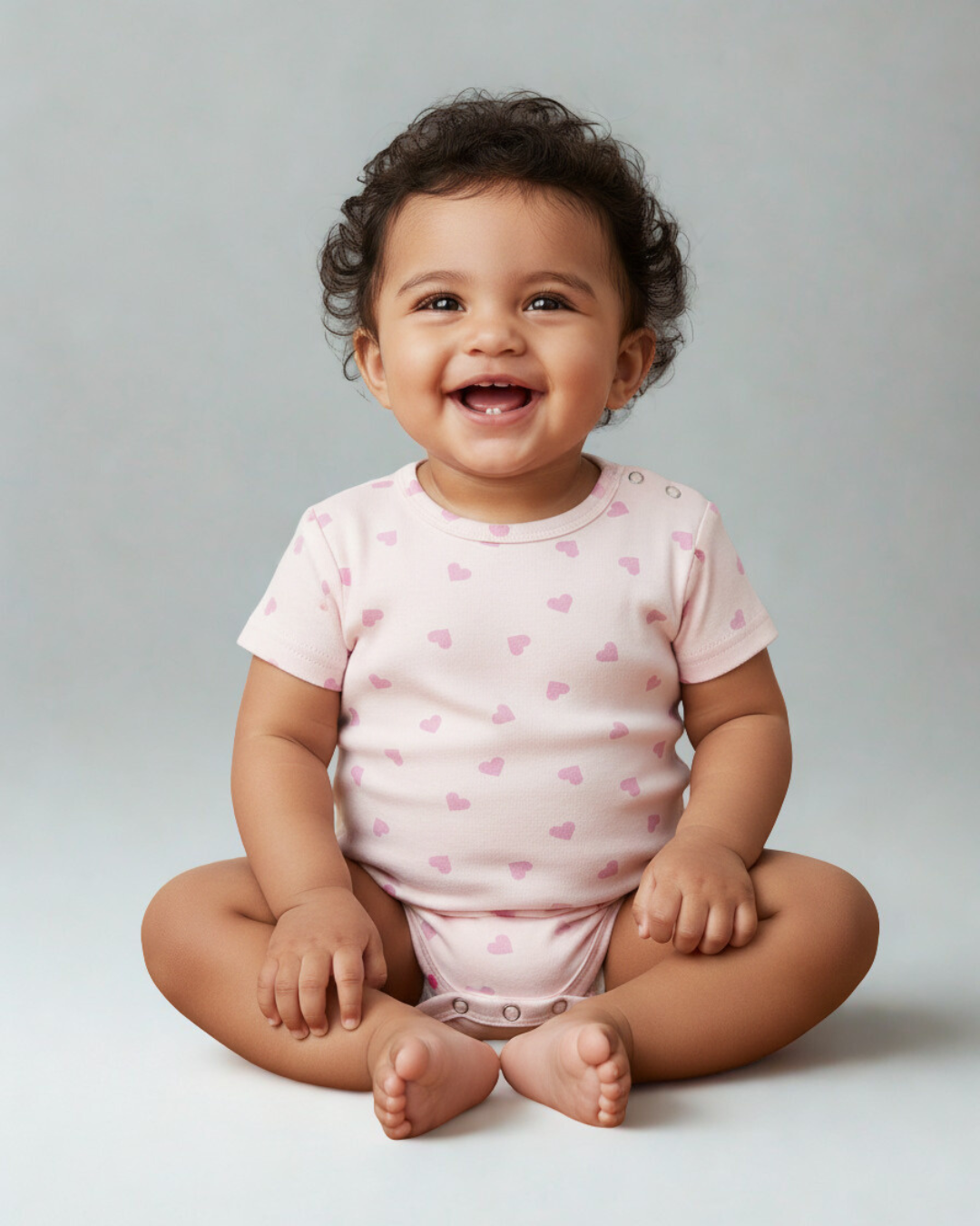 Urbanrac Pink Heart Print Onesies 100% Cotton