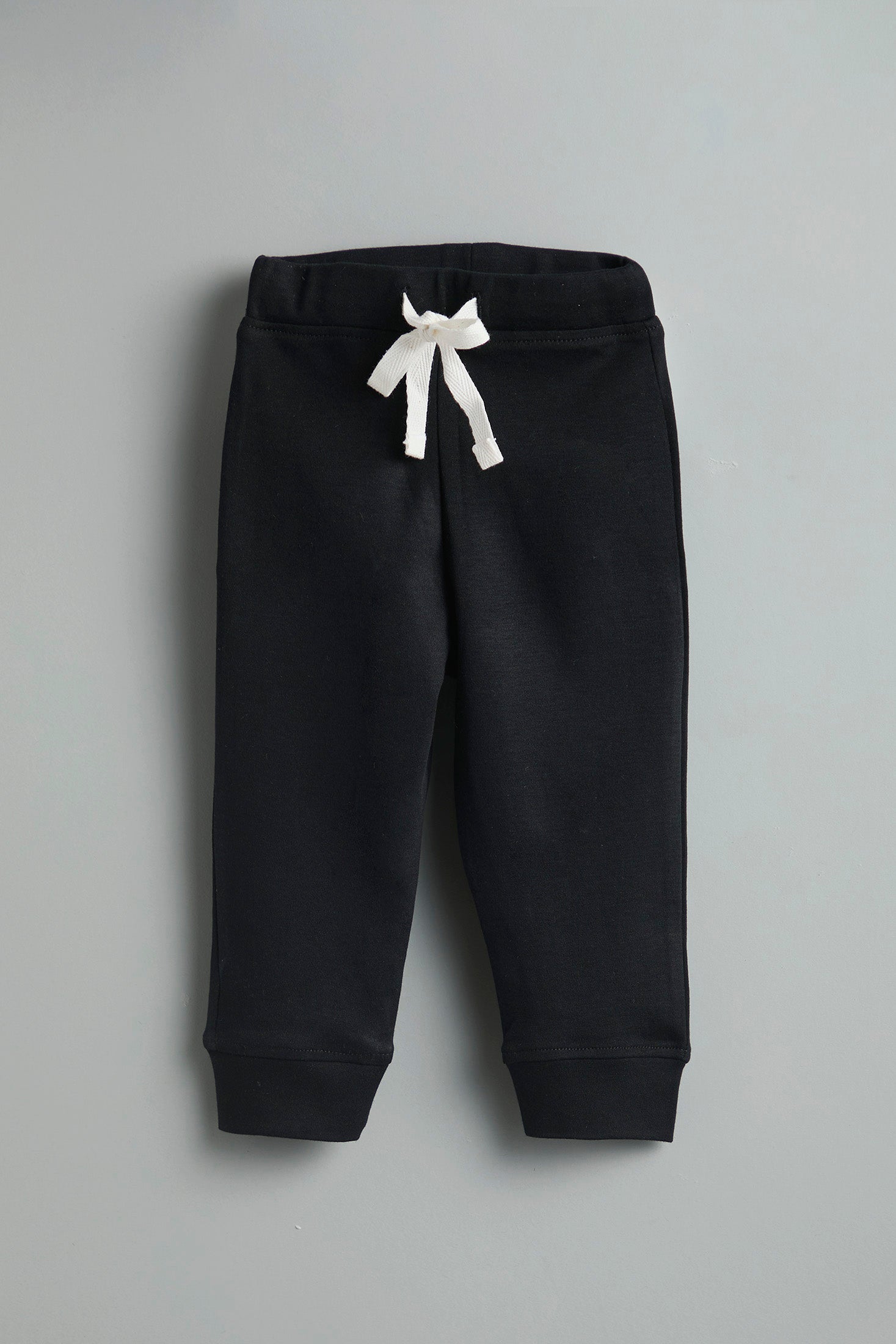 Urbanrac GOTS Certified Organic Cotton Black Baby Pants With Drawstring