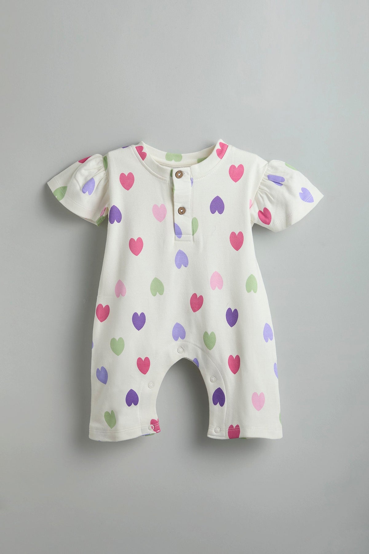 Urbanrac GOTS Certified Organic Cotton Romper for Babies - Hearts