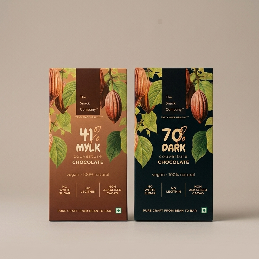 The Snack Company 41% MYLK Chocolate & 70% Dark Chocolate (60g each)