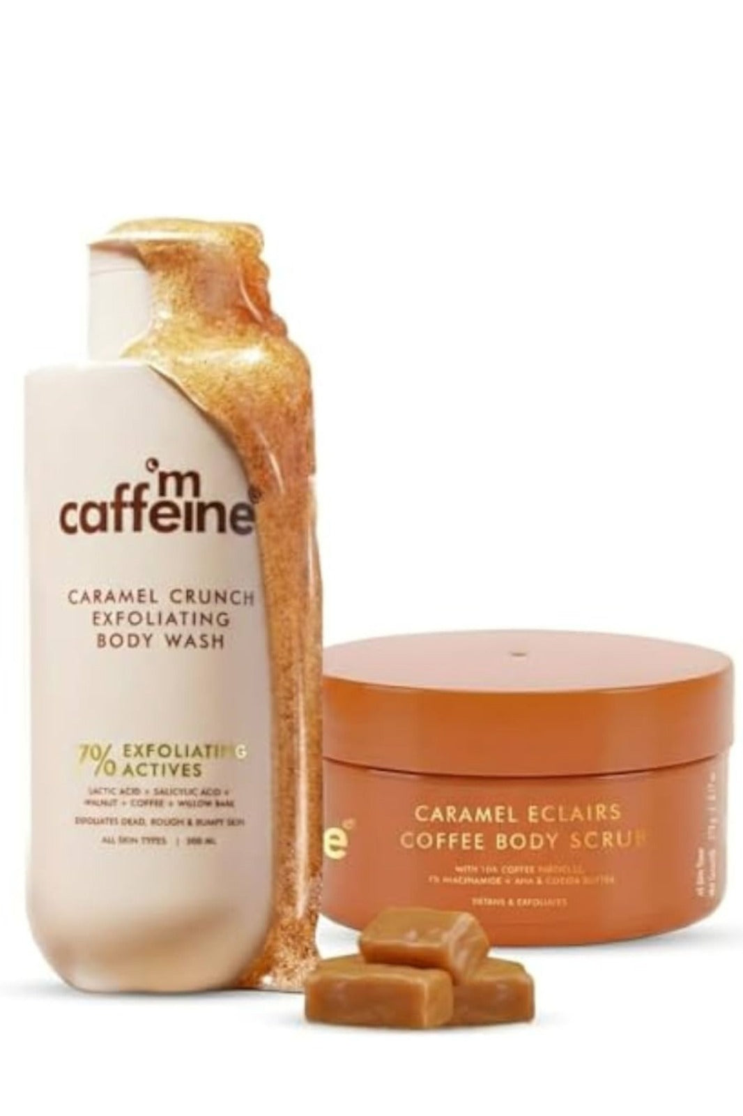 mCaffeine Exfoliating Body Wash + Caramel Body Scrub (combo)