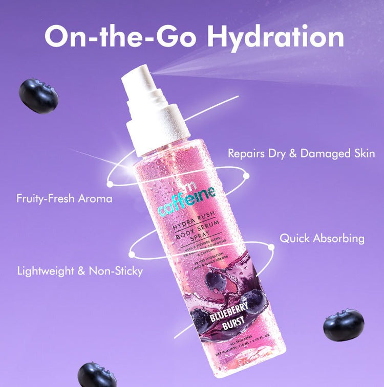 mCaffeine Hydra Rush Body Serum Spray - Blueberry Burst