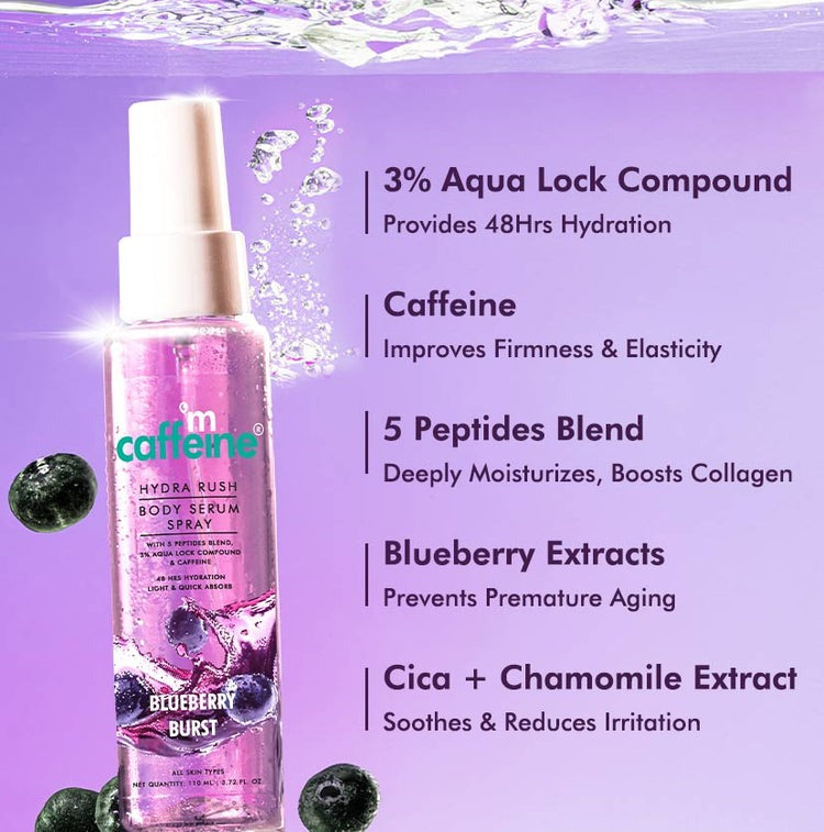 mCaffeine Hydra Rush Body Serum Spray - Blueberry Burst