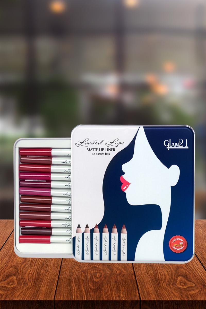 Glam21 Loaded Lips Matte Lip Liner 12 Pieces Box