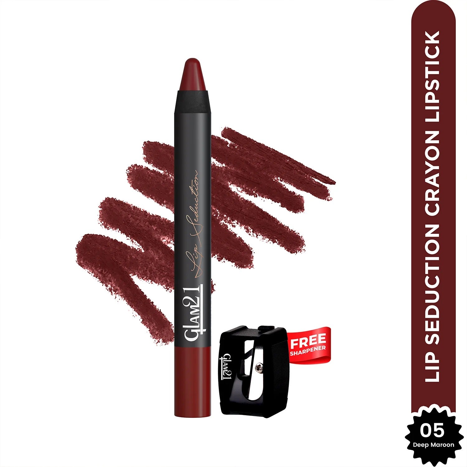 Glam21 Lip Seduction Non- Transfer Matte Lipstick - Deep Maroon