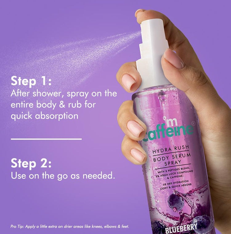mCaffeine Hydra Rush Body Serum Spray - Blueberry Burst