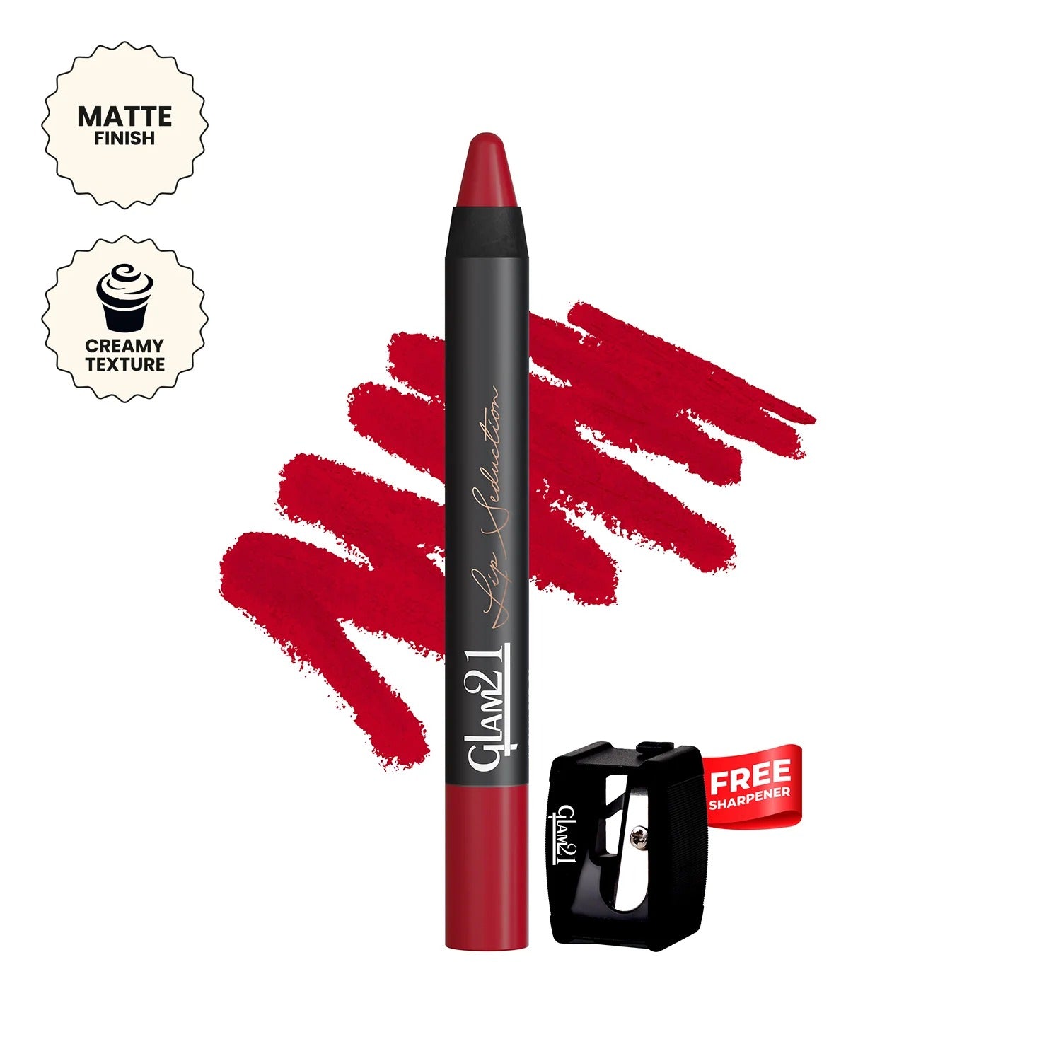 Glam21 Lip Seduction Non- Transfer Crayon Lipstick - Indian Red