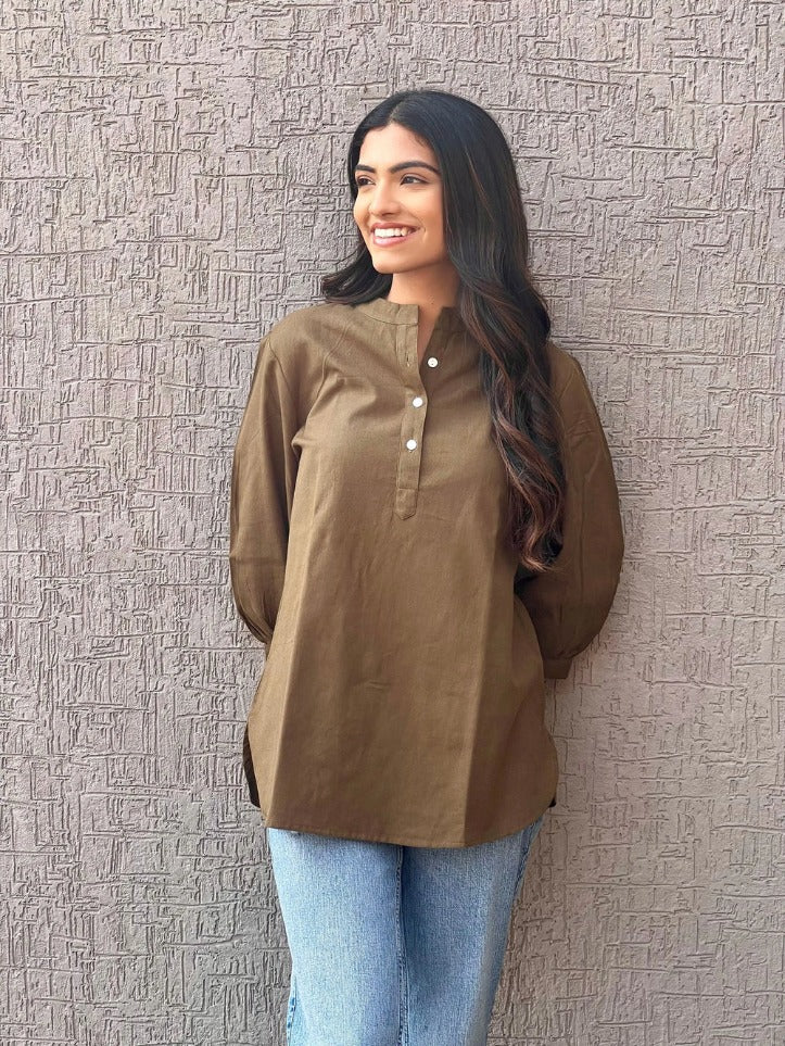 Sugnaa Short Kurta - Olive