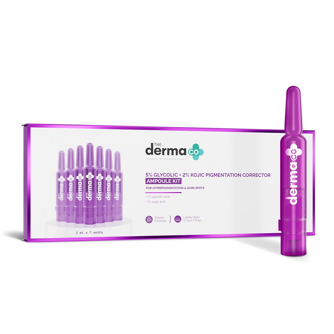 Derma Co 5% Glycolic + 2% Kojic Pigmentation Corrector Ampoule Kit - 14ml