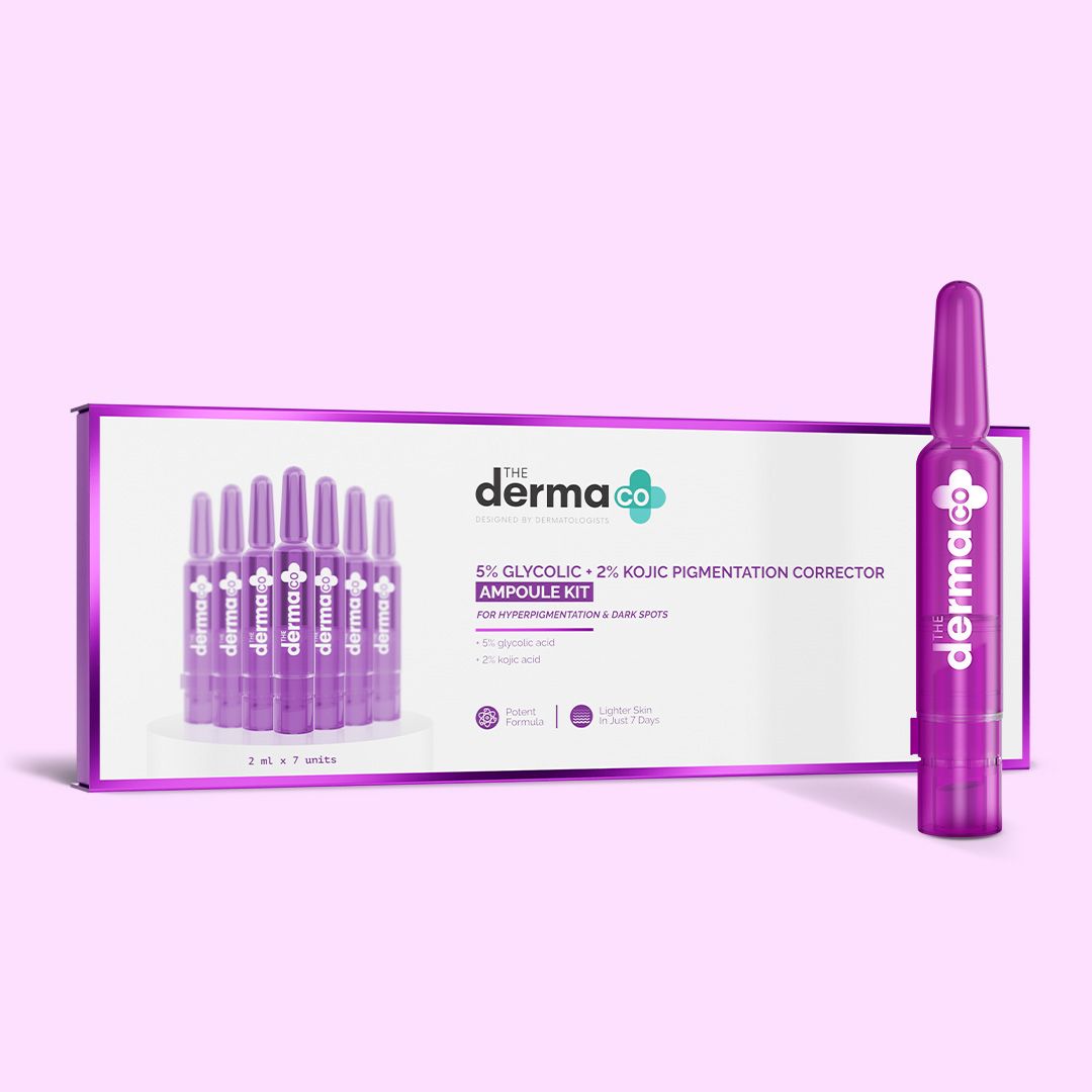 Derma Co 5% Glycolic + 2% Kojic Pigmentation Corrector Ampoule Kit - 14ml