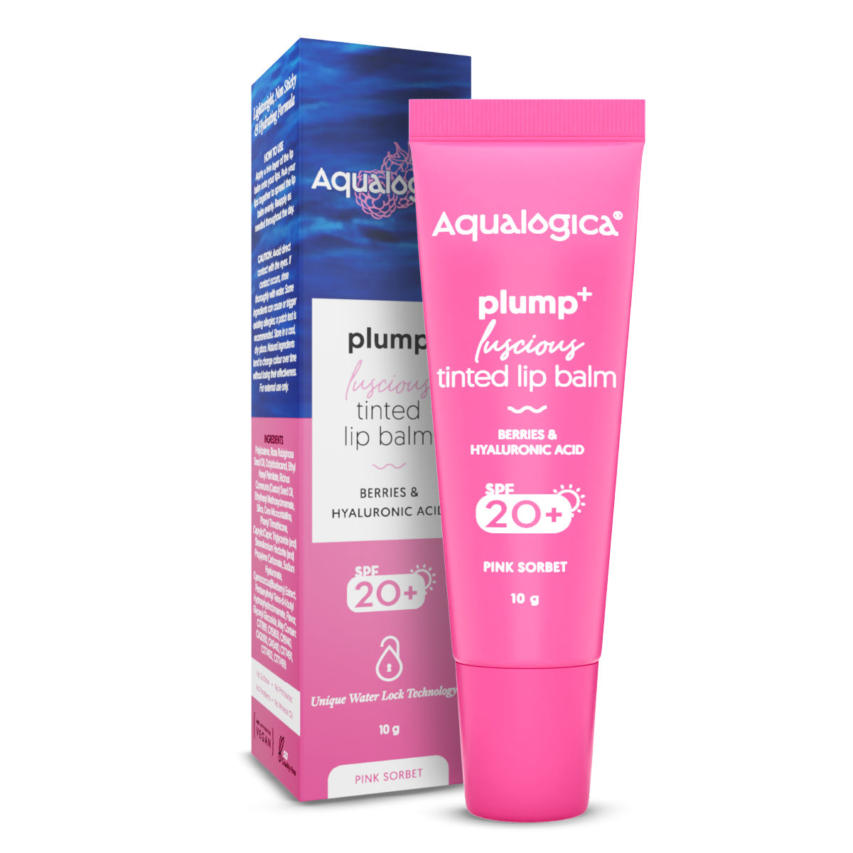 Aqualogica Pink Sorbet Plump+ Luscious Tinted Spf 20+ Lip Balm