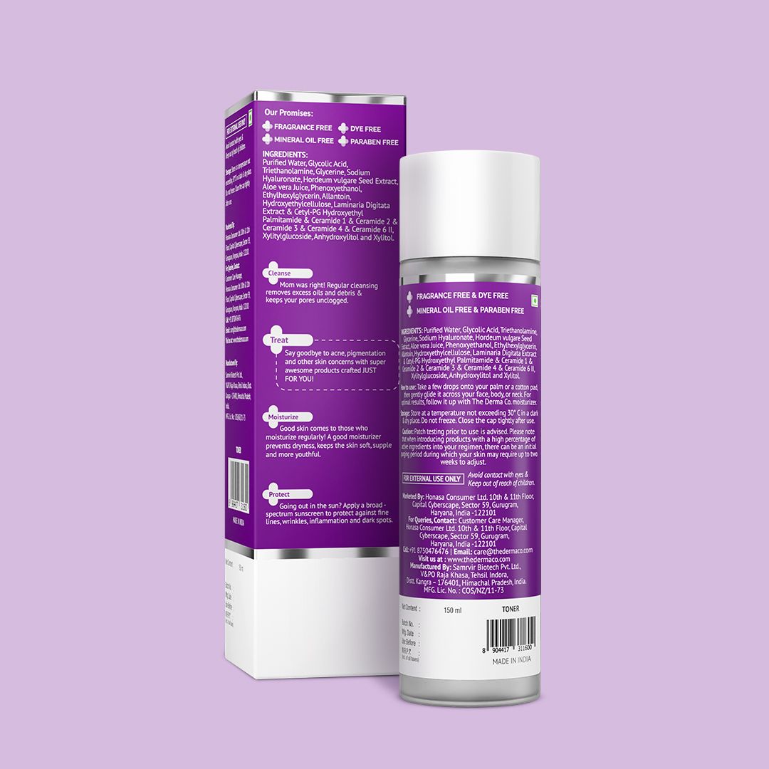 Derma Co 7% Glycolic Acid Hydrating Toner with Glycolic Acid & Hyaluronic Acid - 150ml