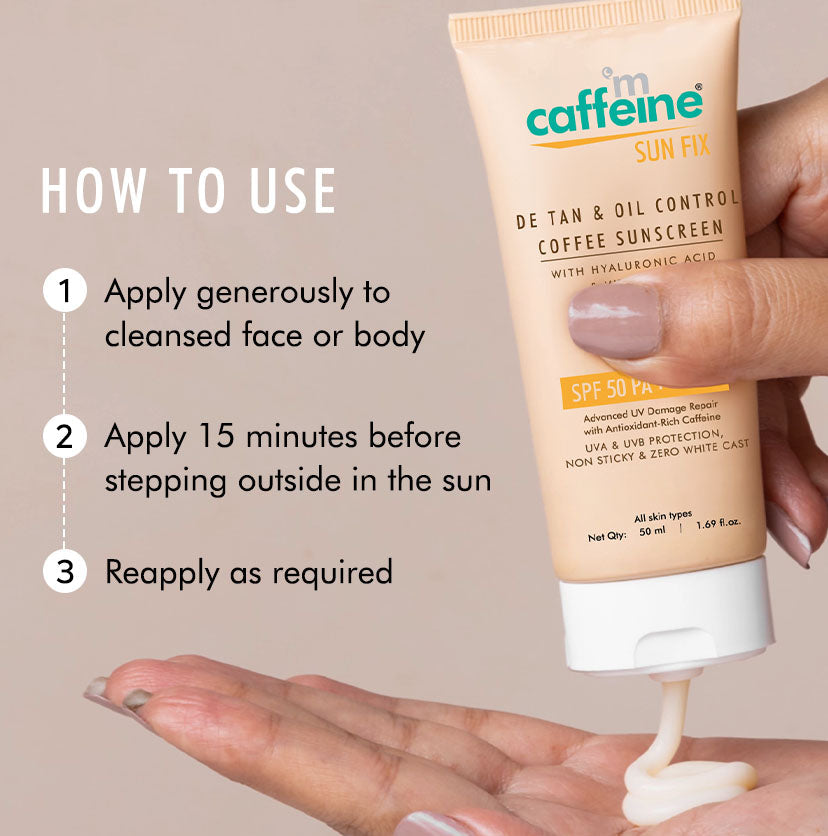 mCaffeine Detan & Oil Control Coffee Sunscreen Spf 50 Pa++++ 50ml