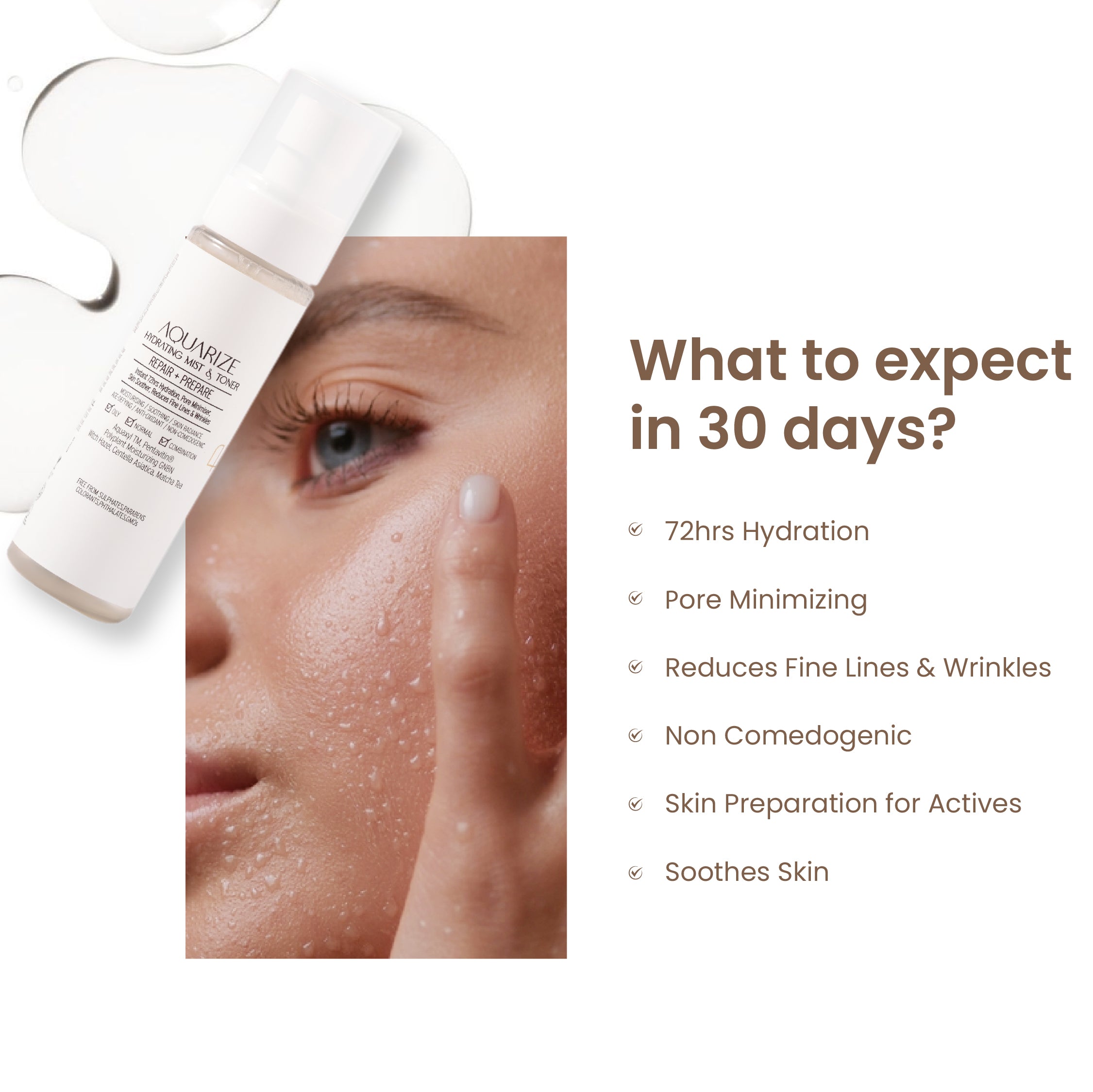Personal Touch Aquarize Toner + Mist With Hyaluronic Acid 100ml- Pack of 1