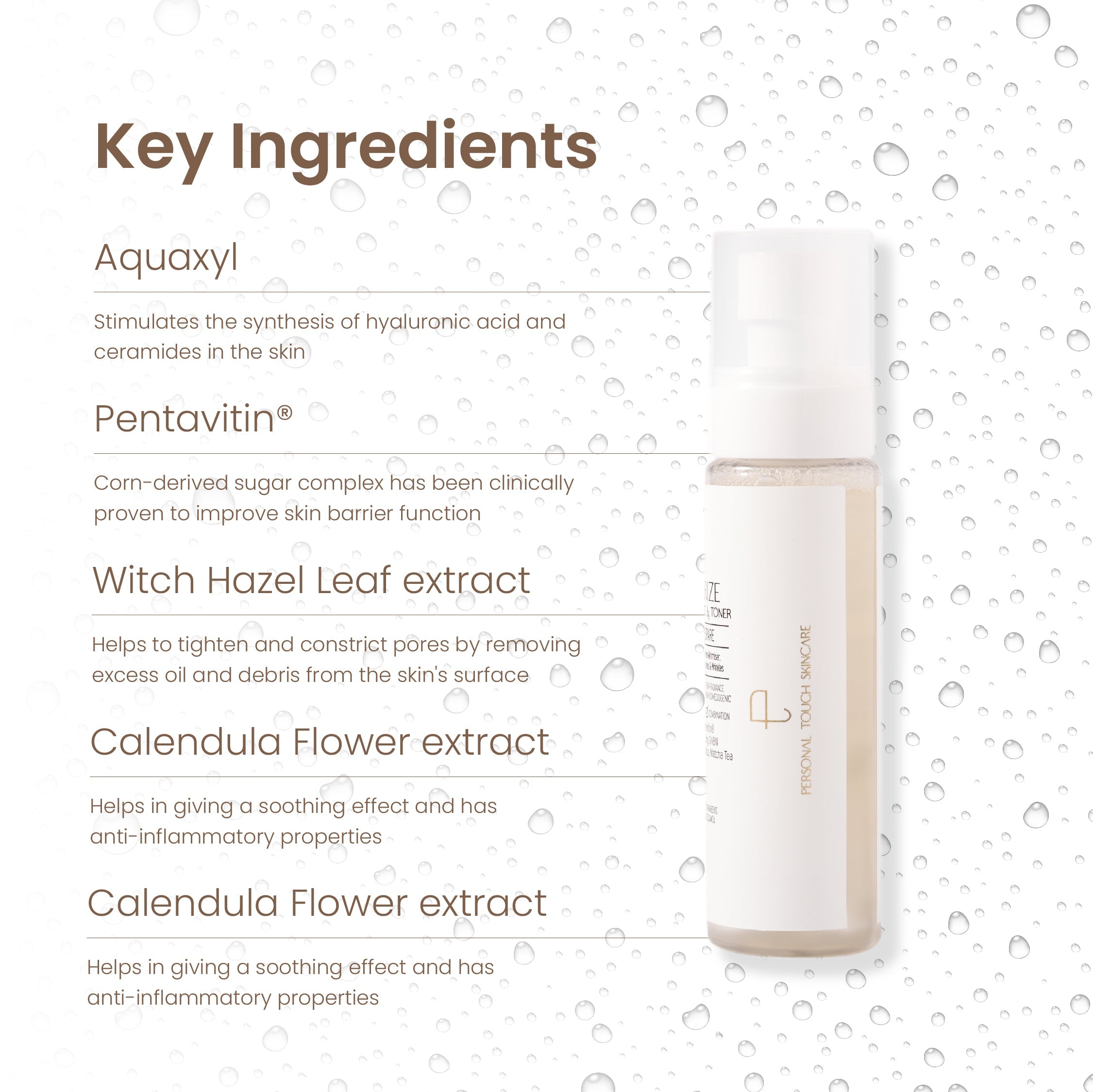 Personal Touch Aquarize Toner + Mist With Hyaluronic Acid 100ml- Pack of 3
