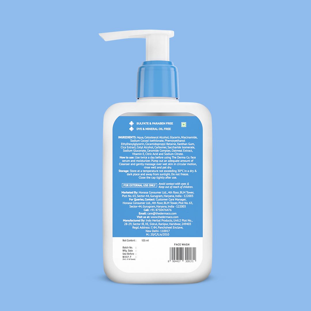 Derma Co 2% Niacinamide Gentle Skin Cleanser for Sensitive, Dry & Normal Skin - 100ml