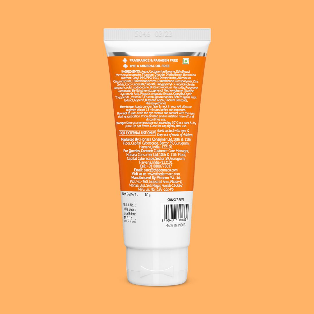 Derma Co 1% Hyaluronic Long Lasting Sunscreen SPF 50 & PA++++