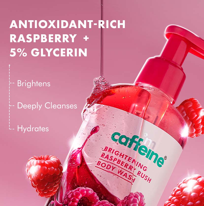 mCaffeine Brightening Raspberry SPF 50 PA+++ Lotion - 200 ml - Pack of 2