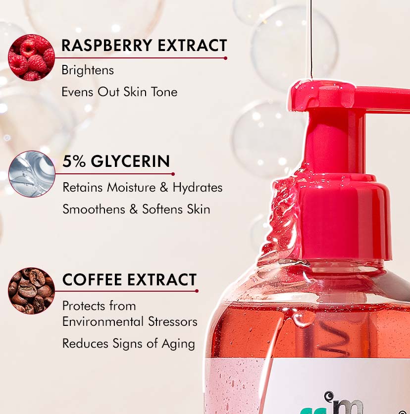 mCaffeine Brightening Raspberry SPF 50 PA+++ Lotion - 200 ml - Pack of 2