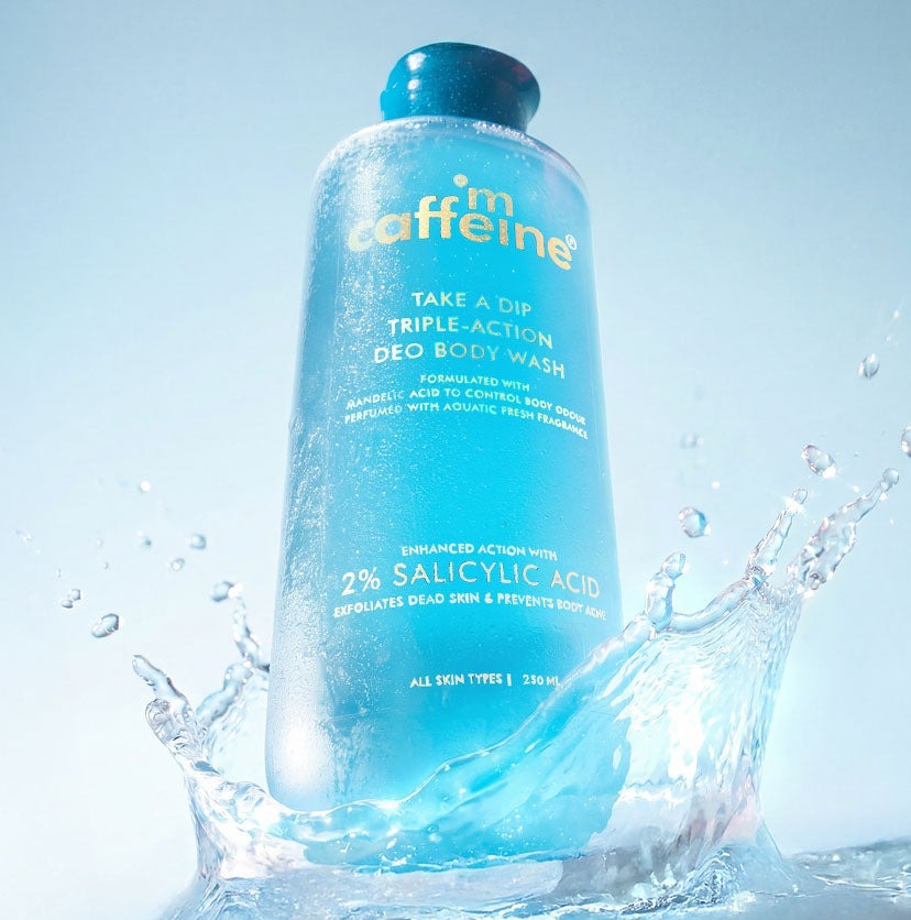 mCaffeine Take A Dip Body wash + Brightening Body Scrub + Brightening Perfume Body Lotion (combo)