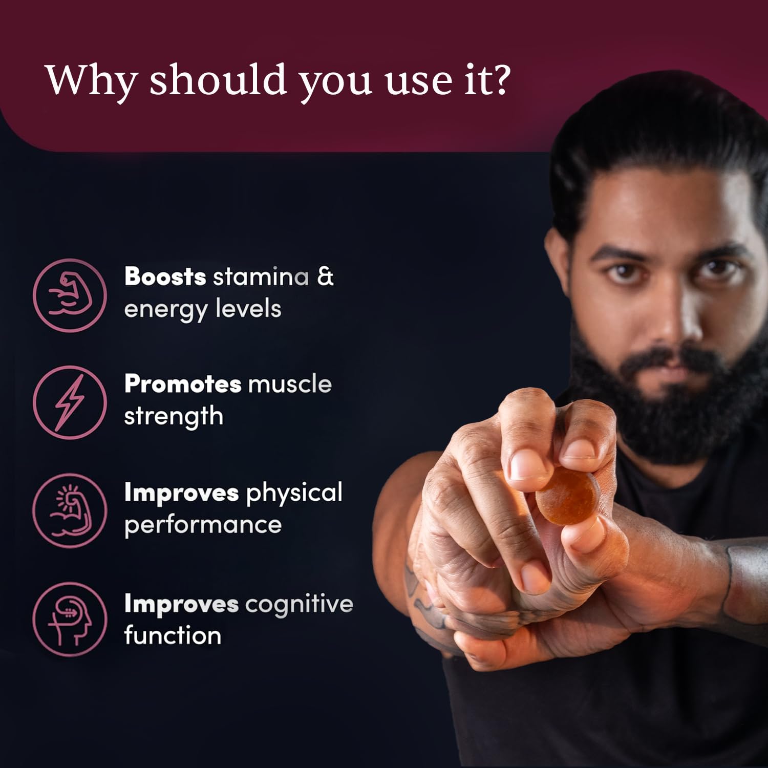 Man Matters Shilajit Gummies (60N - 1 Month Pack)